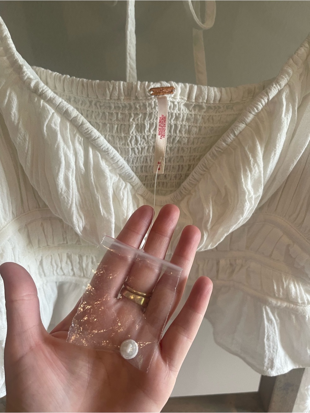 NWOT free people white Chloe top medium - Picture 6 of 9